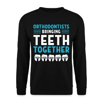 Orthodontistes Orthodontistes Dentistes Dentistes Dentistes - Sweat-shirt Unisexe - noir - Devant - Alina (178cm) & Michal (187cm)