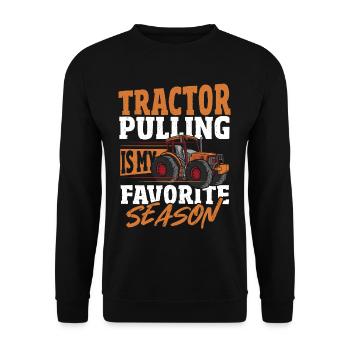 Tractor Pulling Is My Favorite Season Tractor - Unisex Sweatshirt - black - Front - Alina (178cm) & Michal (187cm)