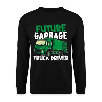 Camions à ordures Collecte des ordures Recyclage Collecte des ordures - Sweat-shirt Unisexe - noir - Devant - Alina (178cm) & Michal (187cm)