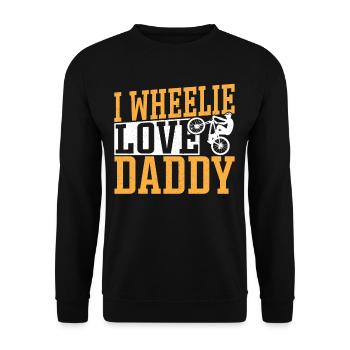 I Wheelie Love Daddy Bicycling Bike - Unisex Sweatshirt - black - Front - Alina (178cm) & Michal (187cm)