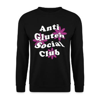 Anti Gluten Social Club Gluten Free Diet - Unisex Sweatshirt - black - Front - Alina (178cm) & Michal (187cm)