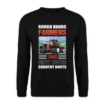 Rough Hands Farmers Tans Dirty Boots Country - Unisex Sweatshirt - black - Front - Alina (178cm) & Michal (187cm)