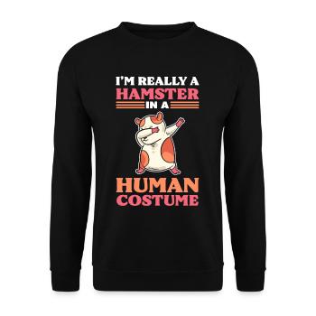 Je suis vraiment un hamster dans un hamster en costume humain - Sweat-shirt Unisexe - noir - Devant - Alina (178cm) & Michal (187cm)