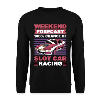 Slot Car Rennen Slot Car Race Slotcar Rennen - Unisex Pullover - Schwarz - Vorne - Alina (178cm) & Michal (187cm)