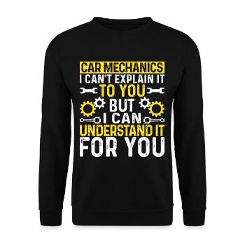 Mécanique automobile Je peux vous l’expliquer Mécanicien automobile - Sweat-shirt Unisexe - noir - Devant - Alina (178cm) & Michal (187cm)
