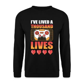 I've Lived A Thousand Lives Video Game Gamer - Unisex Sweatshirt - black - Front - Alina (178cm) & Michal (187cm)