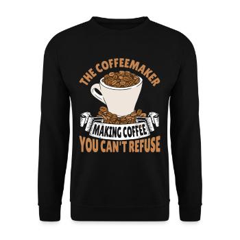 The Coffeemaker Making Coffee You Can't Refuse - Unisex Sweatshirt - black - Front - Alina (178cm) & Michal (187cm)