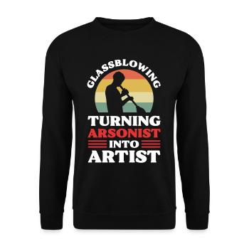 Glassblowing Turning Arsonist Into Artist Glass - Unisex Sweatshirt - black - Front - Alina (178cm) & Michal (187cm)