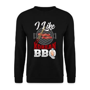 I Like Korean BBQ Traditional Asian Cuisine KBBQ - Unisex Sweatshirt - black - Front - Alina (178cm) & Michal (187cm)