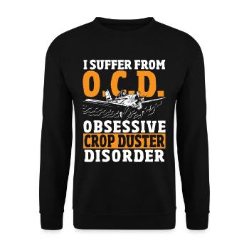 I Suffer From Obsessive Crop Duster Disorder Crop - Unisex Sweatshirt - black - Front - Alina (178cm) & Michal (187cm)
