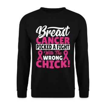 Le cancer du sein a choisi un combat avec le mauvais poussin! - Sweat-shirt Unisexe - noir - Devant - Alina (178cm) & Michal (187cm)