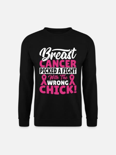 Borstkanker koos een gevecht met de verkeerde Chick! - Unisex sweater - sort