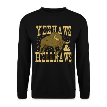 Rodeo Bullriding Western Ranch Horse Riding - Unisex Pullover - Schwarz - Vorne - Alina (178cm) & Michal (187cm)