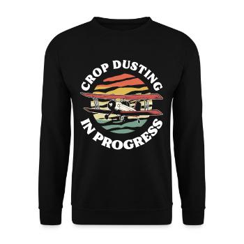 Crop Dusting In Progress Crop Duster - Unisex Sweatshirt - black - Front - Alina (178cm) & Michal (187cm)