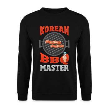 Korean BBQ Master Traditional Asian Cuisine KBBQ - Unisex Sweatshirt - black - Front - Alina (178cm) & Michal (187cm)