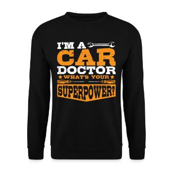 Automechaniker Garage Auto Motor reparieren - Unisex Pullover - Schwarz - Vorne - Alina (178cm) & Michal (187cm)