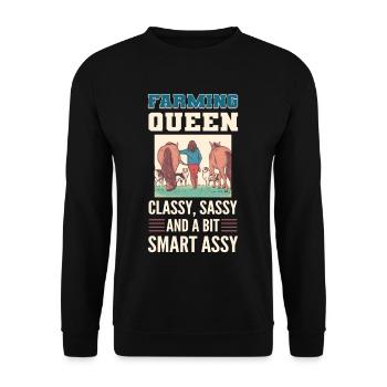 Agriculteur Fermier Ferme Ferme Agriculture Cowboy - Sweat-shirt Unisexe - noir - Devant - Alina (178cm) & Michal (187cm)