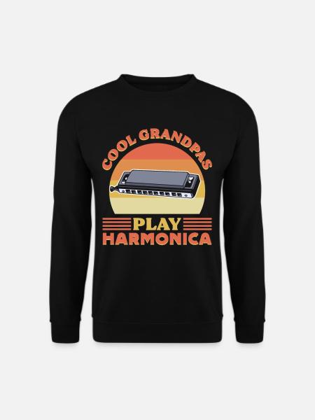 Cool Grandpas Play Harmonica - Unisex Sweatshirt - black