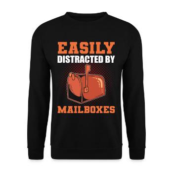Easily Distracted By Mailboxes Postal Worker - Unisex Sweatshirt - black - Front - Alina (178cm) & Michal (187cm)