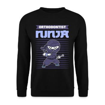 Orthodontist Ninja Orthodontists Dentist - Unisex Sweatshirt - black - Front - Alina (178cm) & Michal (187cm)