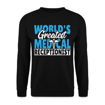 Réception médicale de la réceptionniste en médecine - Sweat-shirt Unisexe - noir - Devant - Alina (178cm) & Michal (187cm)