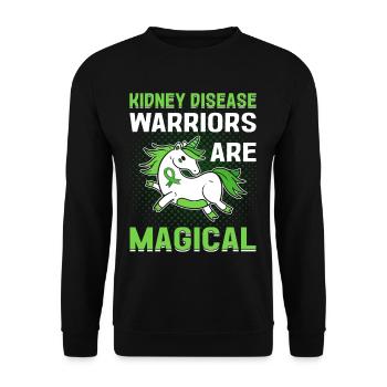 Kidney Disease Warriors Are Magical Kidney Green - Unisex Sweatshirt - black - Front - Alina (178cm) & Michal (187cm)