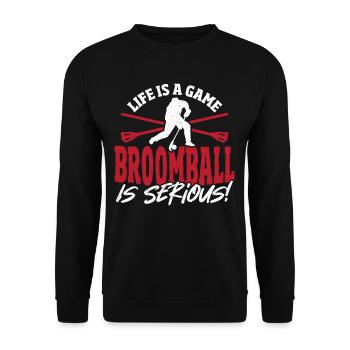 Broomball Broom Ball Broomball Lovers - Sweat-shirt Unisexe - noir - Devant - Alina (178cm) & Michal (187cm)