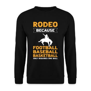 Rodeo Bullriding Western Sports Horse Riding - Unisex Pullover - Schwarz - Vorne - Alina (178cm) & Michal (187cm)