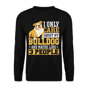 Bulldog Bouledogue anglais Hundelieb Hund - Sweat-shirt Unisexe - noir - Devant - Alina (178cm) & Michal (187cm)