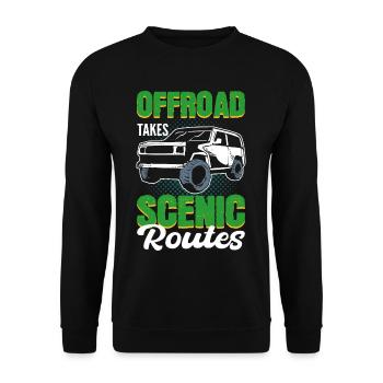 Offroad Takes Scenic Routes Offroading Off-Roading - Unisex Sweatshirt - black - Front - Alina (178cm) & Michal (187cm)