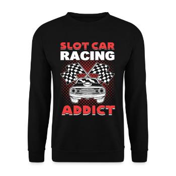Slot Car Rennen Slot Car Race Slotcar Rennen - Unisex Pullover - Schwarz - Vorne - Alina (178cm) & Michal (187cm)