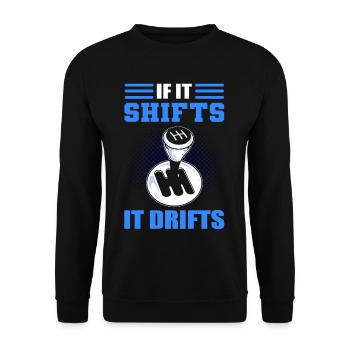 If It Shifts It Drifts Drifting Car Racing - Unisex Sweatshirt - black - Front - Alina (178cm) & Michal (187cm)