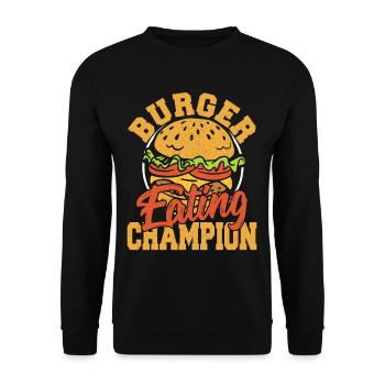 Burger Eating Champion Hamburger Fast Food Lover - Unisex Sweatshirt - black - Front - Alina (178cm) & Michal (187cm)