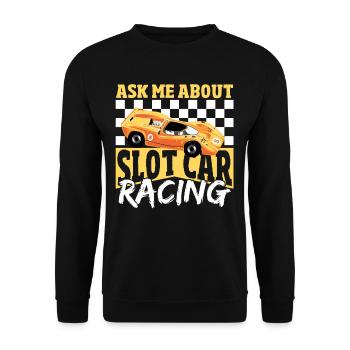 Slot Car Rennen Slot Car Race Slotcar Rennen - Unisex Pullover - Schwarz - Vorne - Alina (178cm) & Michal (187cm)
