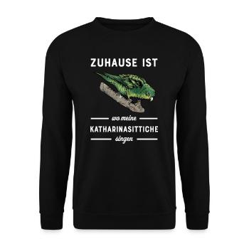 Katharinasittich I Sittich ZiervogelMotiv für - Unisex Pullover - Schwarz - Vorne - Alina (178cm) & Michal (187cm)
