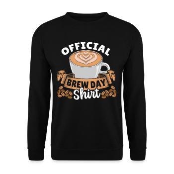 Official Brew Day Shirt Barista Coffeemaker - Unisex Sweatshirt - black - Front - Alina (178cm) & Michal (187cm)
