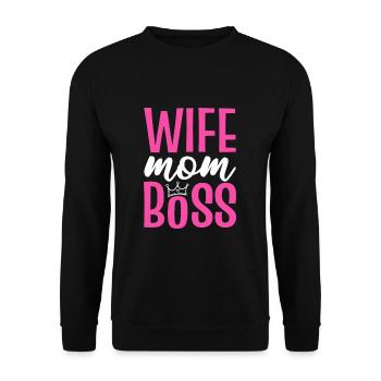 Épouse Maman Boss Journée internationale de la femme - Sweat-shirt Unisexe - noir - Devant - Alina (178cm) & Michal (187cm)