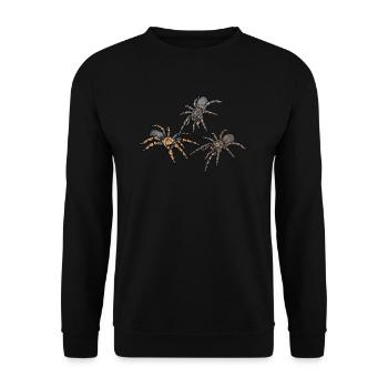 Vogelspinne I Tarantula Terrarium Motiv für - Unisex Pullover - Schwarz - Vorne - Alina (178cm) & Michal (187cm)