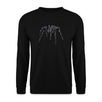 Vogelspinne I Tarantula Terrarium Motiv für - Unisex Pullover - Schwarz - Vorne - Alina (178cm) & Michal (187cm)