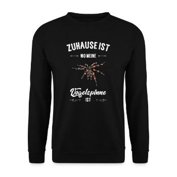Vogelspinne I Tarantula Terrarium Motiv für - Unisex Pullover - Schwarz - Vorne - Alina (178cm) & Michal (187cm)