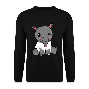 Süßes Tapir Geschenk Mädchen Zoo Tapir - Unisex Pullover - Schwarz - Vorne - Alina (178cm) & Michal (187cm)