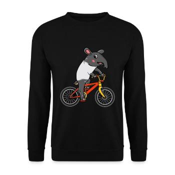Tapir Bike Riding Bike Gift Kids Tapir - Unisex Sweatshirt - black - Front - Alina (178cm) & Michal (187cm)
