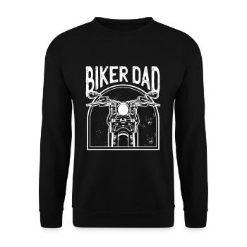 Biker Dad Funny Motorbike Dad Daddy - Unisex Sweatshirt - black - Front - Alina (178cm) & Michal (187cm)