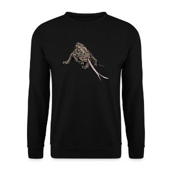 Komodo dragon I Komodo dragon motif for reptiles - Unisex Sweatshirt - black - Front - Alina (178cm) & Michal (187cm)