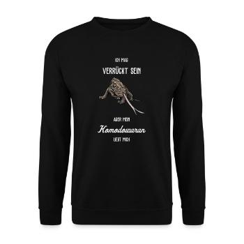 Komodowaran I Komododrache Motiv für Reptilien - Unisex Pullover - Schwarz - Vorne - Alina (178cm) & Michal (187cm)