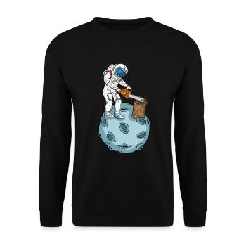 Astronaute Tronçonneuse Hommes Arboriculteur Bûcheron - Sweat-shirt Unisexe - noir - Devant - Alina (178cm) & Michal (187cm)