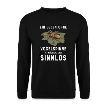 Vogelspinne I Tarantula Terrarium Motiv für - Unisex Pullover - Schwarz - Vorne - Alina (178cm) & Michal (187cm)