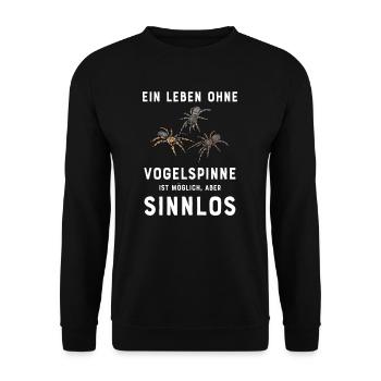 Vogelspinne I Tarantula Terrarium Motiv für - Unisex Pullover - Schwarz - Vorne - Alina (178cm) & Michal (187cm)