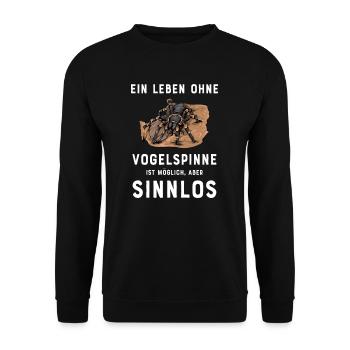 Vogelspinne I Tarantula Terrarium Motiv für - Unisex Pullover - Schwarz - Vorne - Alina (178cm) & Michal (187cm)
