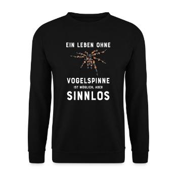 Vogelspinne I Tarantula Terrarium Motiv für - Unisex Pullover - Schwarz - Vorne - Alina (178cm) & Michal (187cm)
